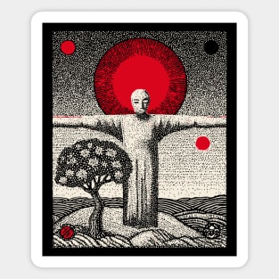 The Hanged Man New Perspective Tarot Art Magnet
